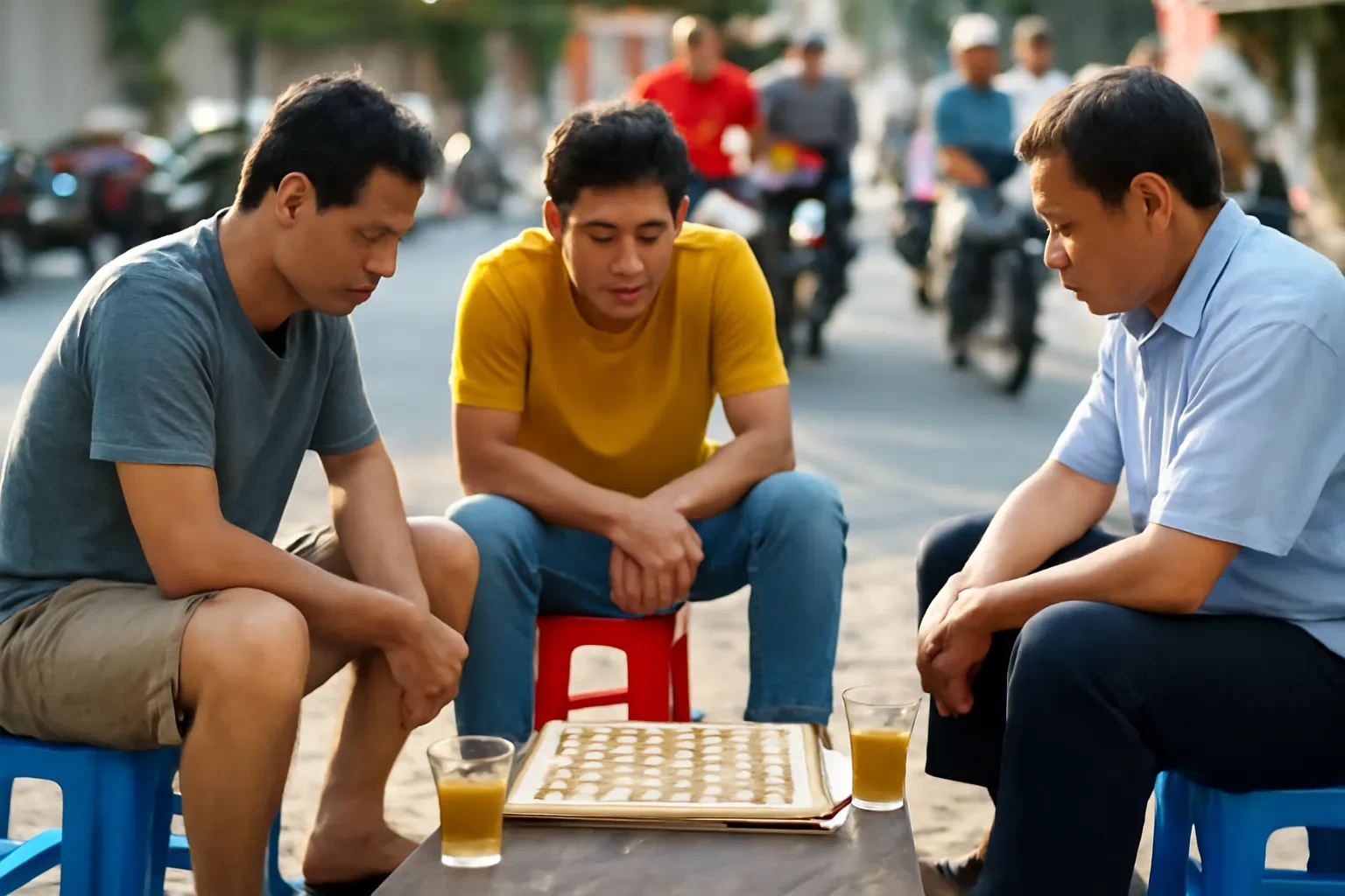 Quán cờ vỉa hè Việt Nam: chiếc ghế nhựa, ấm trà đá và những ván cờ tướng không bao giờ thiếu người xem